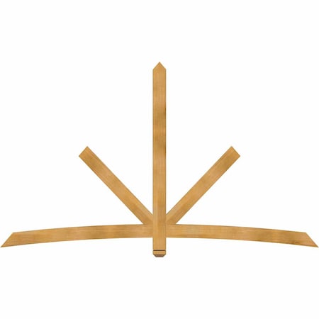 Ekena Millwork Alberta Rough Sawn Timber Gable Bracket, Western Red Cedar, 96"W x 56"H x 2"D x 4"F, 14/12 Pitch GBW096X56X0204ALB00RWR